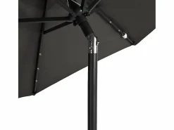 Garden Furniture Albemarle Sombrilla jardín con LEDs poste acero antracita 225x225x212 cm New