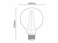 Alcapower - Bombilla LED E27 G125 de 18 W, 3200 lm, ángulo de haz de 320°, clase energética C, Ø125 mm, luz instantánea, larga duración (4000 K) Transparente