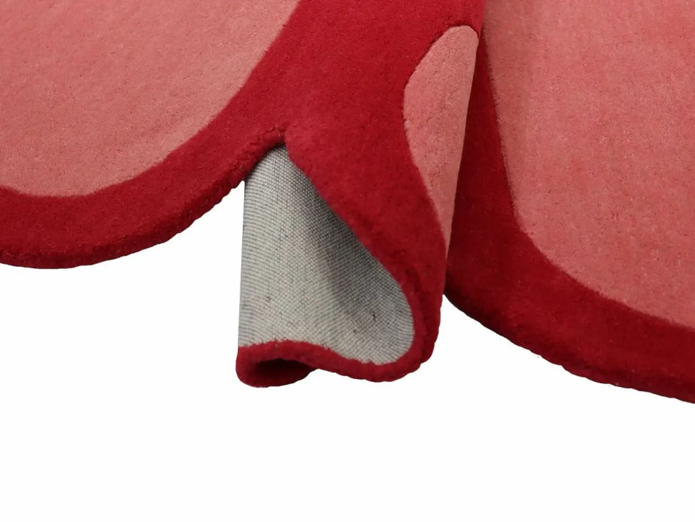 Alfombra 100% lana tejida a mano, rojo cereza y rosa, 160 x 230 cm, 2100g/m², NOLERA^OZAIA Hot
