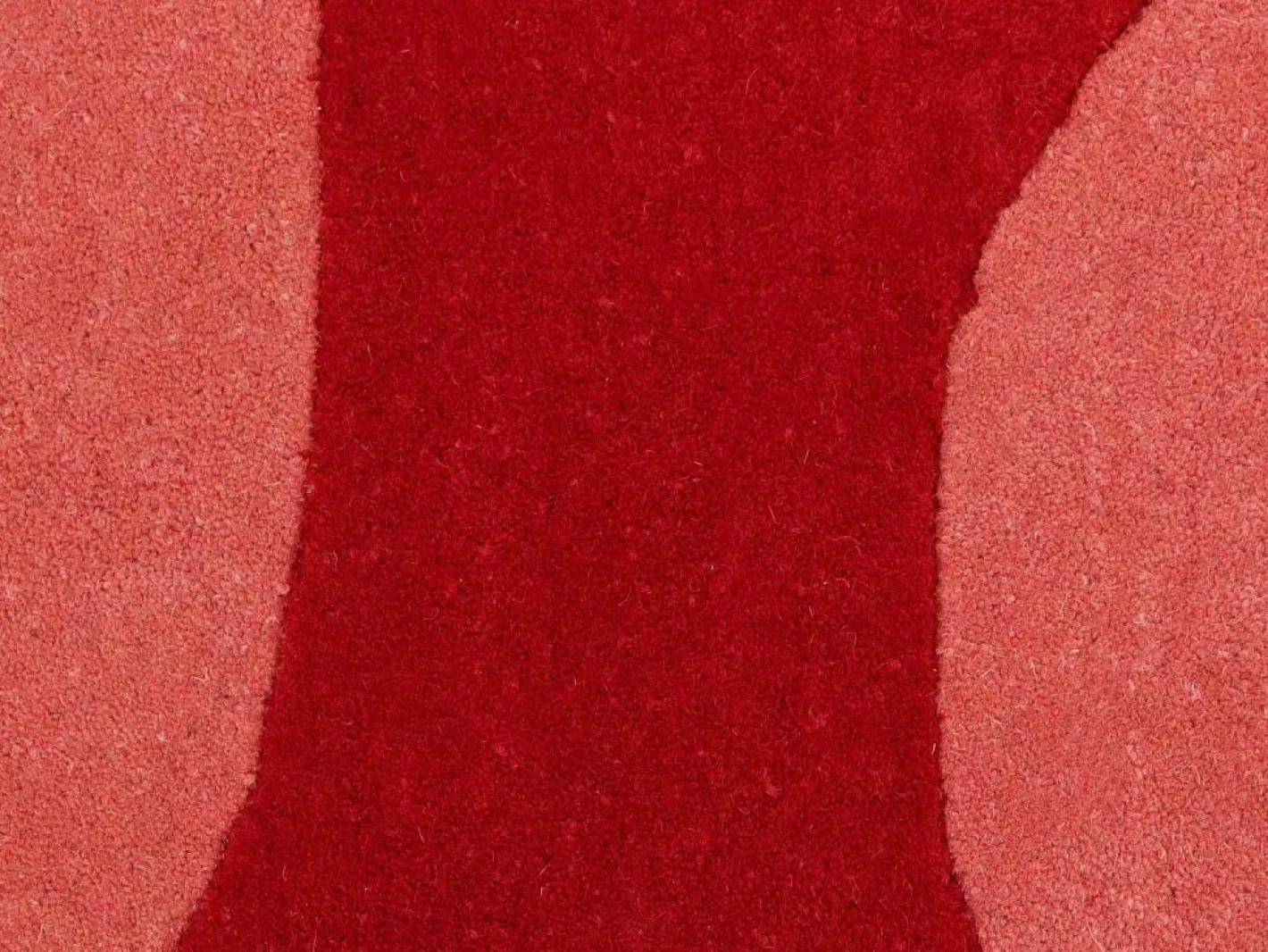 Alfombra 100% lana tejida a mano, rojo cereza y rosa, 160 x 230 cm, 2100g/m², NOLERA^OZAIA Hot