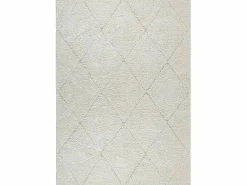 the carpet Alfombra Bahar Shaggy patrón rombos, , 240 x 340 cm Crema