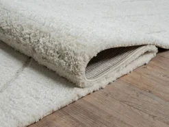 the carpet Alfombra Bahar Shaggy patrón triángulos, , 160 x 230 cm Crema Online