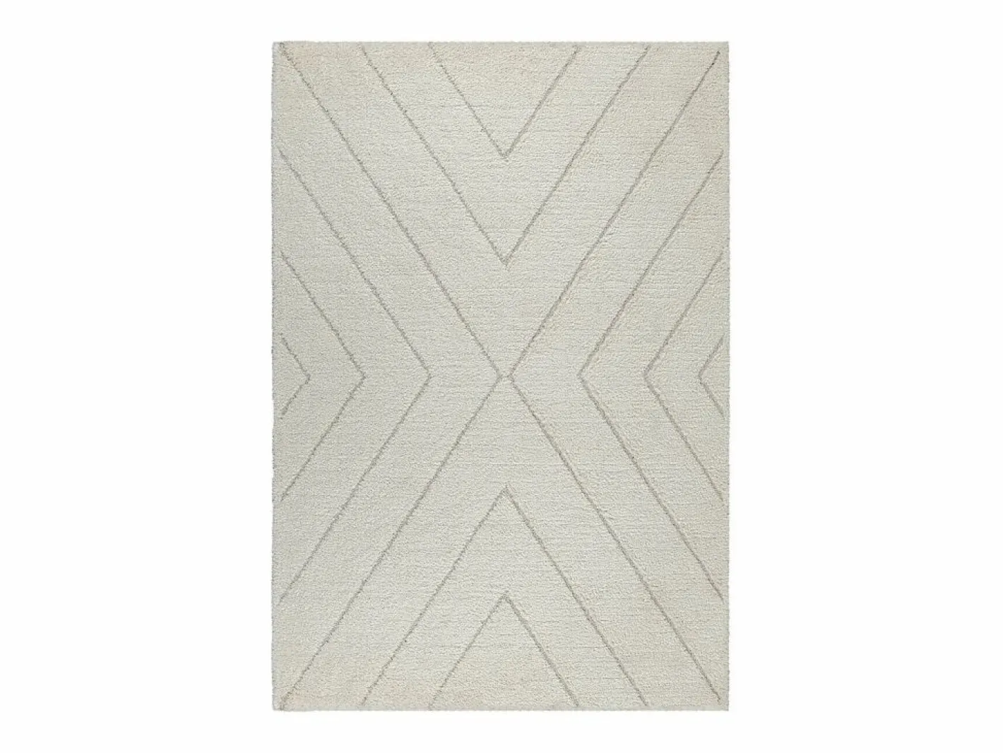 the carpet Alfombra Bahar Shaggy patrón triángulos, , 200 x 290 cm Crema Hot