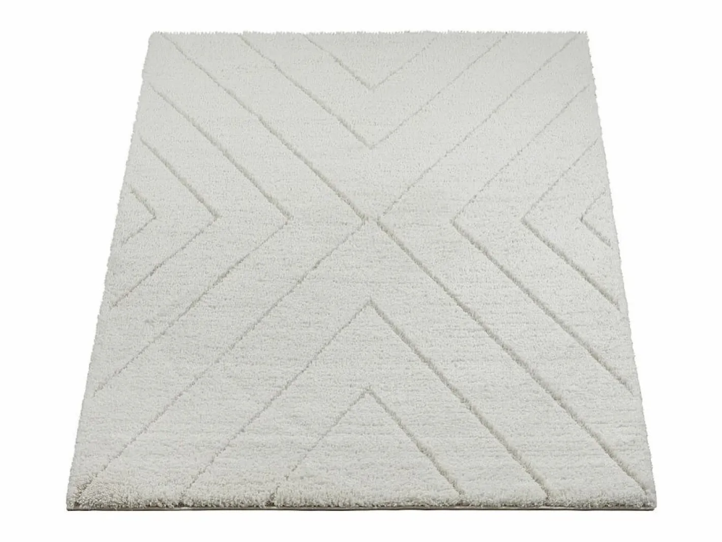 the carpet Alfombra Bahar Shaggy patrón triángulos, , 200 x 290 cm Crema Hot