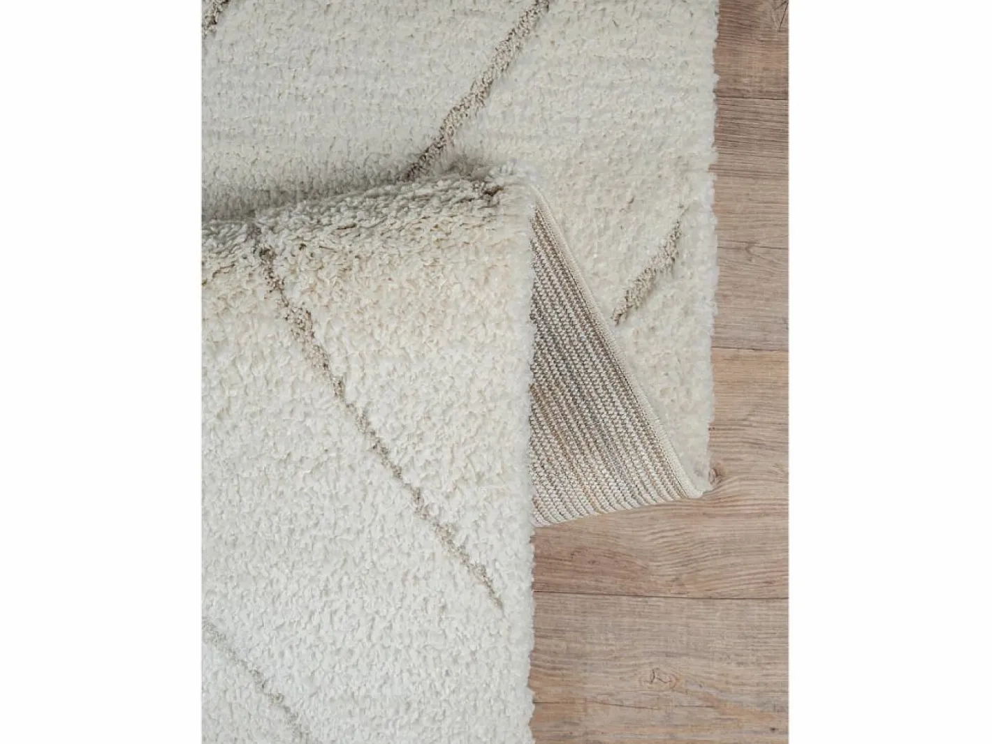 the carpet Alfombra Bahar Shaggy patrón triángulos, , 200 x 290 cm Crema Hot