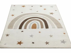 Alfombra Beat Kids Moderna Infantil Arcoíris Estrellas Pastel - - 140x200 cm^the carpet Clearance