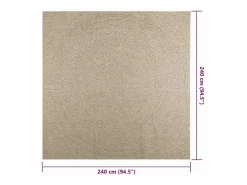 Alfombra ZIZUR 240x240 cm efecto yute para interior y exterior Beige Online