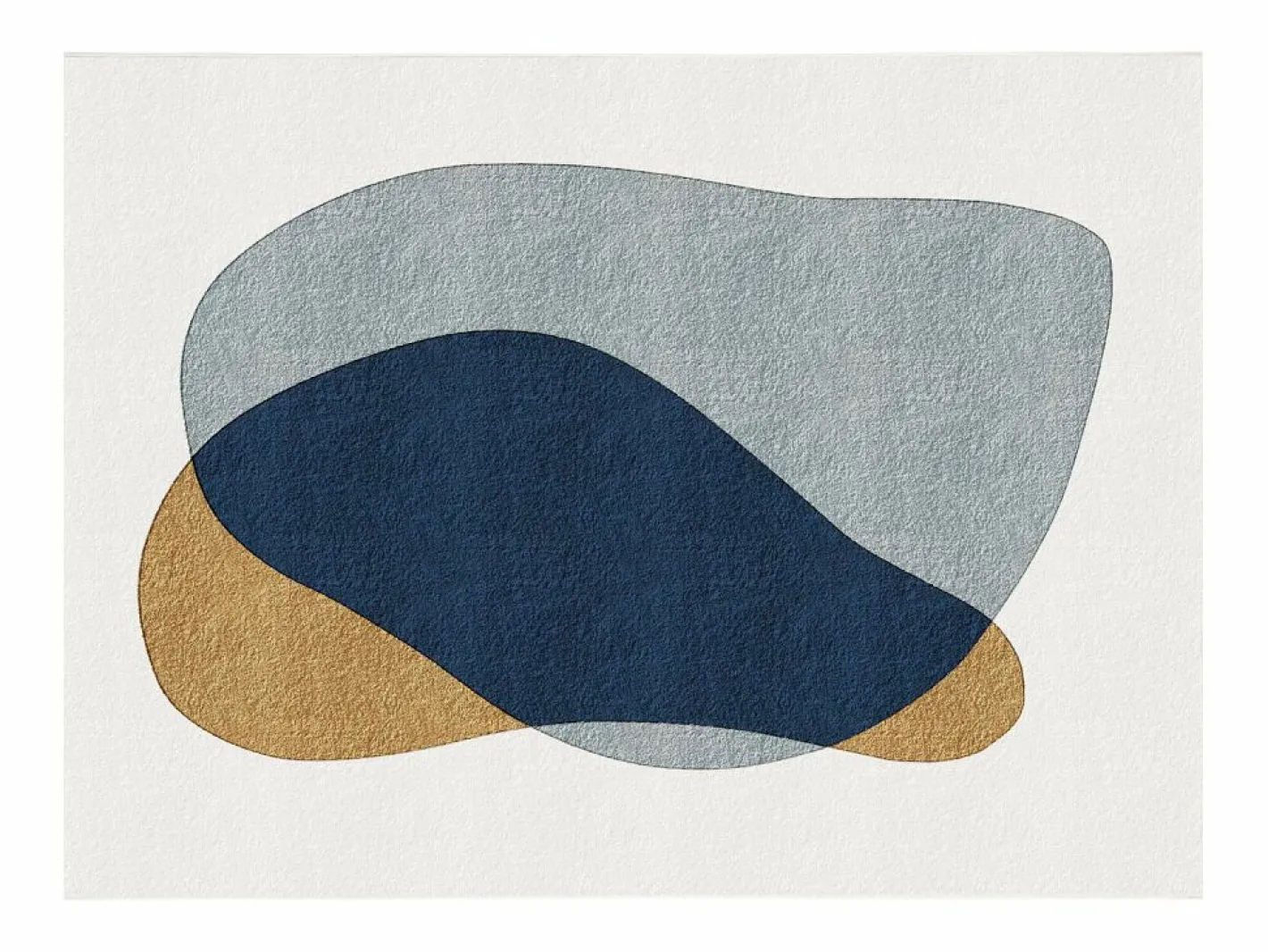 OZAIA Alfombra De Salón|Alfombra con diseño abstracto 160 x 230 cm, Blanco, azul y amarillo, SANTORELA