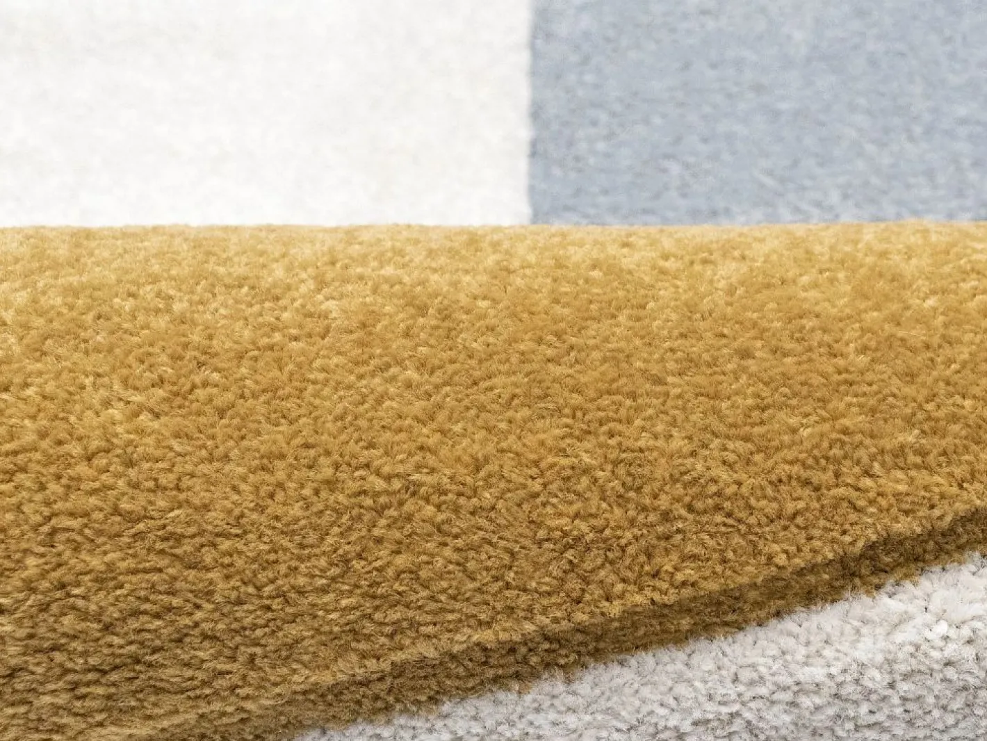 OZAIA Alfombra De Salón|Alfombra con diseño abstracto 160 x 230 cm, Blanco, azul y amarillo, SANTORELA