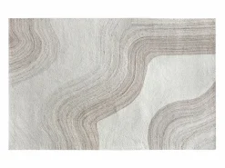 Alfombra con motivo abstracto 100% lana - 200 x 290 cm - 1800g/m2 - Marfil y beige - AZARIA^OZAIA New
