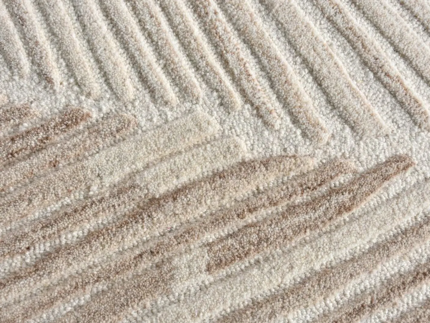 Alfombra con relieve 100% lana hecha a mano - 160 x 230 cm - 2200g/m2 - Marfil - SERAPHINA^OZAIA Clearance
