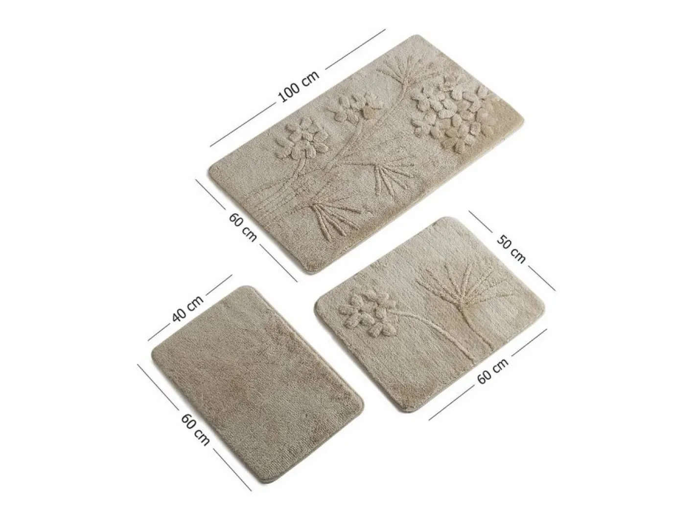 Alfombra de baño Set (3 piezas) Orkide beige^ Discount