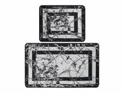 Alfombra de baño Set (2 piezas) Marmor blanco negro Multicolor Hot