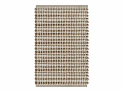Alfombra de baño tejida a mano de yute y tela natural y blanca ES383023 Marru00f3n Best