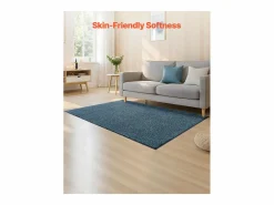 Felpudo|Alfombra de Entrada SucceBuy, 183x122 cm, Felpudo Exterior Interior con Reverso Antideslizante PVC, Resistente Lavable, Atrapa Polvo, Azul Pizarra