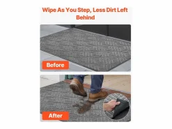 Felpudo|Alfombra de Entrada SucceBuy, 156x91,4 cm, Felpudo Exterior Interior Moderno Elegante, con Reverso Antideslizante TPE, Resistente Lavable, Atrapa Polvo, Gris