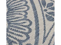 Clicnbuy Alfombra de exterior de tejido plano rayas es 80x250 cm Azul Outlet