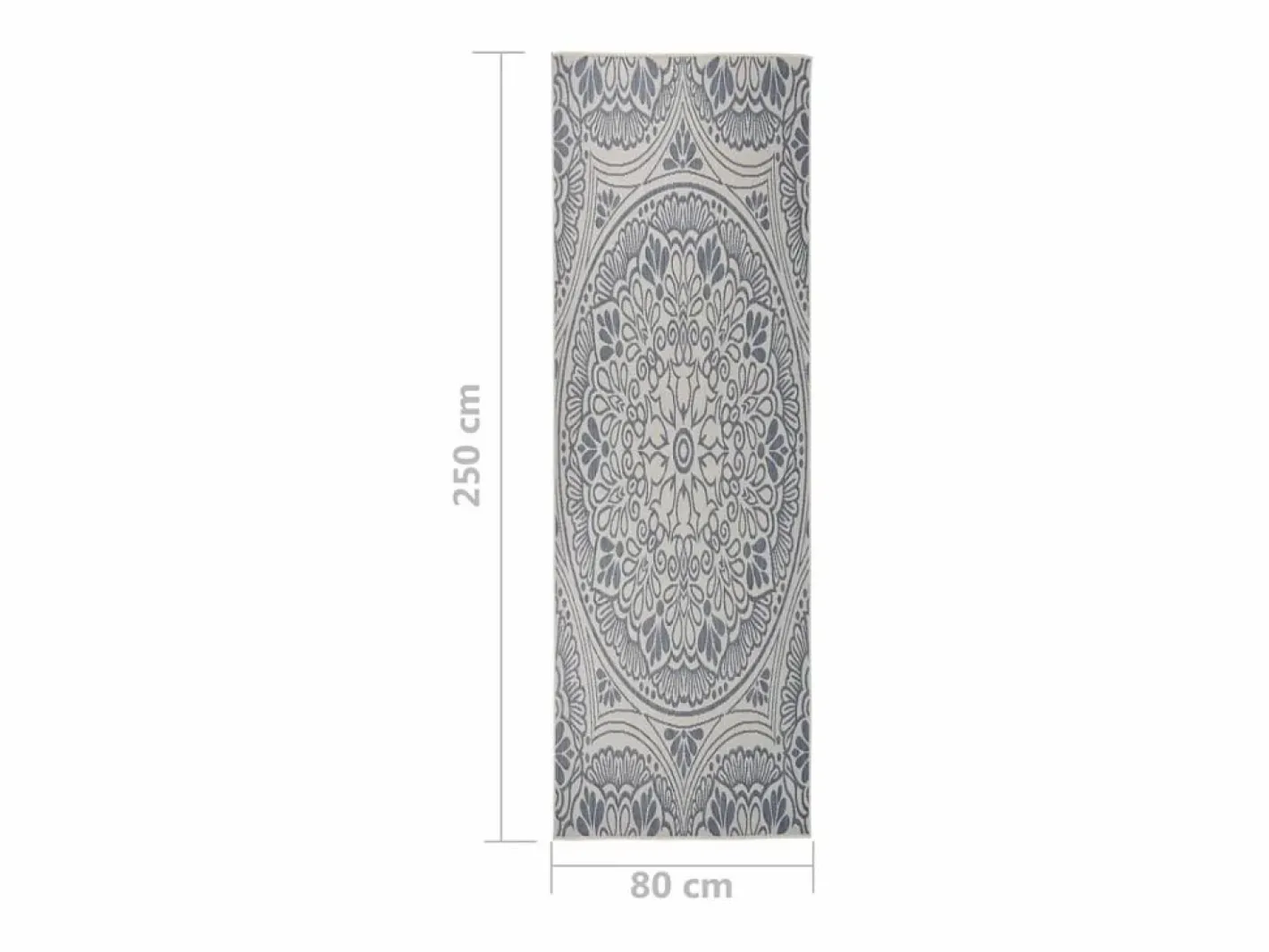 Clicnbuy Alfombra de exterior de tejido plano rayas es 80x250 cm Azul Outlet