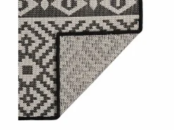 Clicnbuy Alfombra De Exterior|Decoración De Jardín|Alfombra de exterior de tejido plano rayas negras 120x170 cm