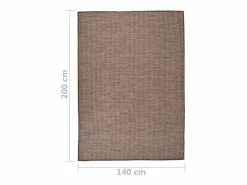 Alfombra de exterior de tejido plano 140x200 cm Marrón^ Discount