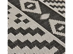 Alfombra de exterior de tejido plano 80x250 cm Rayas negras Negro Discount