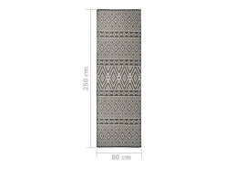 Alfombra de exterior de tejido plano 80x250 cm Rayas negras Negro Discount