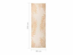 Alfombra de exterior de tejido plano con estampado de hojas de 80 x 250 cm Amarillo