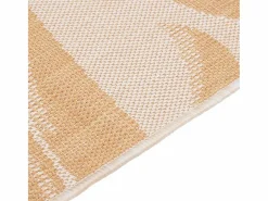 Alfombra de exterior de tejido plano con estampado de hojas de 120 x 170 cm Amarillo New