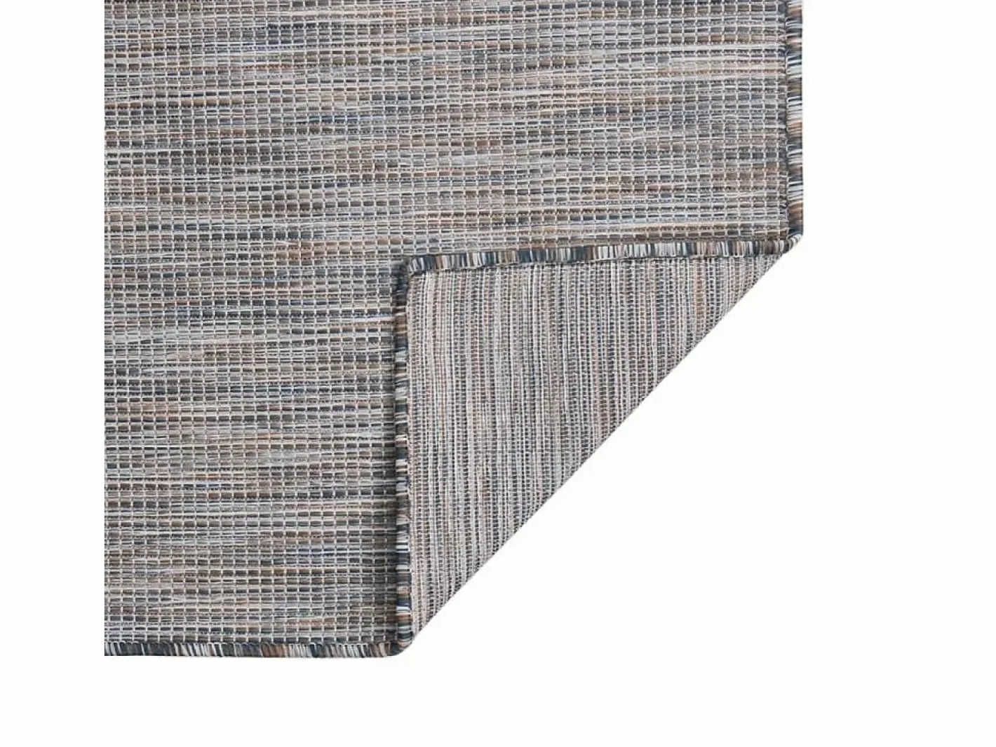 Clicnbuy Alfombra de exterior de tejido plano marrón y azul 120x170 cm Negro