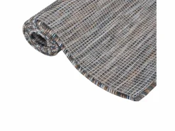 Clicnbuy Alfombra de exterior de tejido plano marrón y azul 120x170 cm Negro