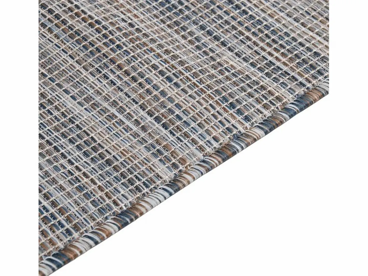 Clicnbuy Alfombra de exterior de tejido plano marrón y azul 120x170 cm Negro