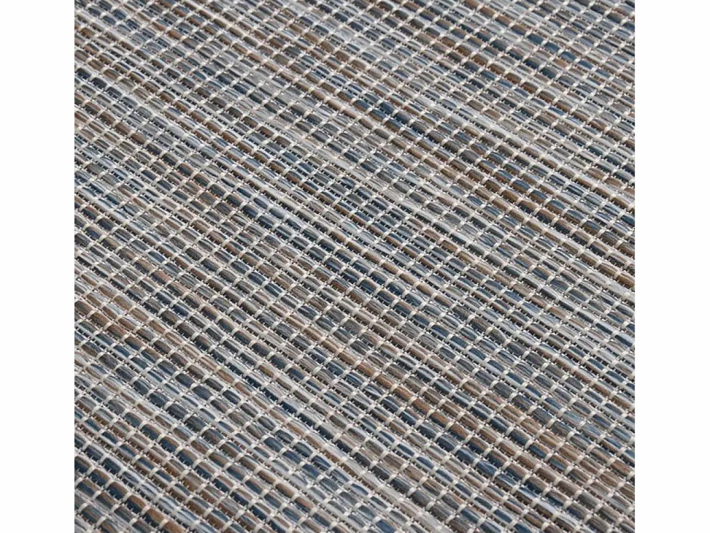 Clicnbuy Alfombra de exterior de tejido plano marrón y azul 120x170 cm Negro