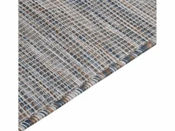 Clicnbuy Alfombra de exterior de tejido plano marrón y azul 80x250 cm Negro Outlet