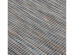 Clicnbuy Alfombra de exterior de tejido plano marrón y azul 80x250 cm Negro Outlet