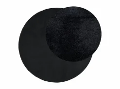 Alfombra de pelo corto OVIEDO negra Ø 120 cm Negro Best