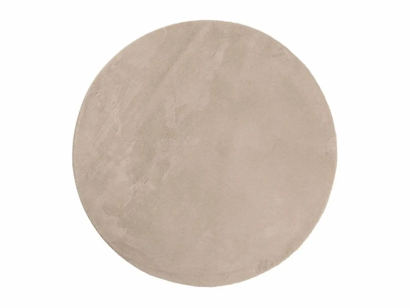 Alfombra de pelo corto suave lavable HUARTE arena Ø 100 cm ES47414^