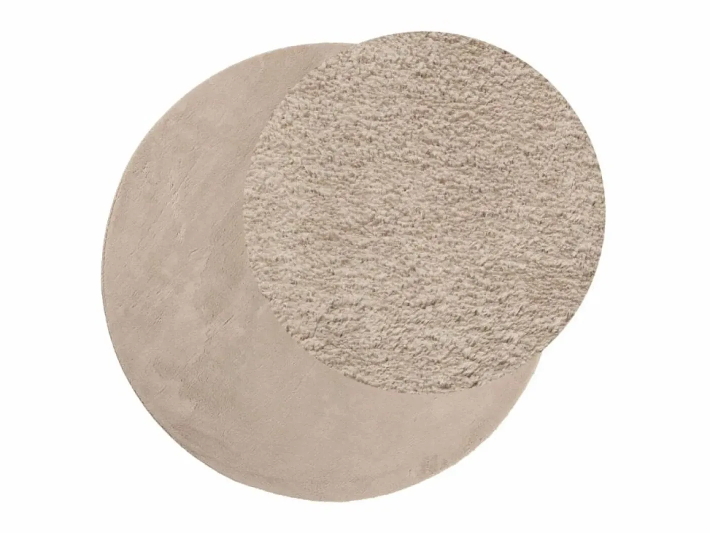 Alfombra de pelo corto suave lavable HUARTE arena Ø 100 cm ES47414^
