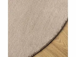Alfombra de pelo corto suave lavable HUARTE arena Ø 100 cm ES47414^