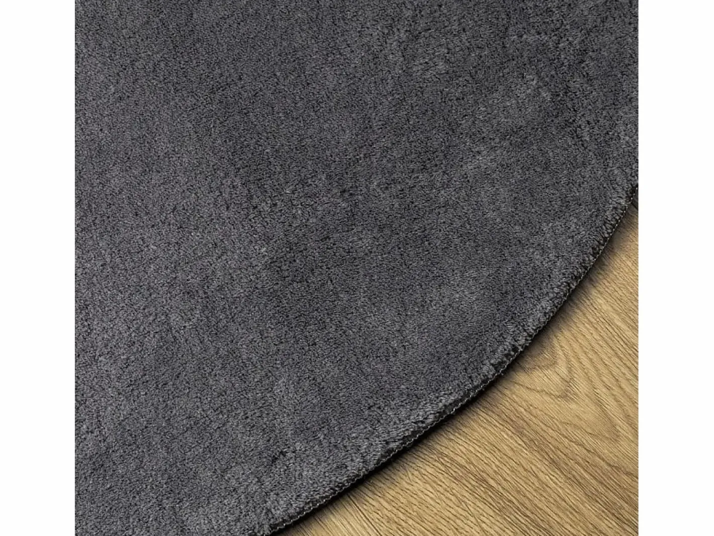 Alfombra de pelo corto suave lavable HUARTE antracita Ø 100 cm ES49715 Gris antracita Best