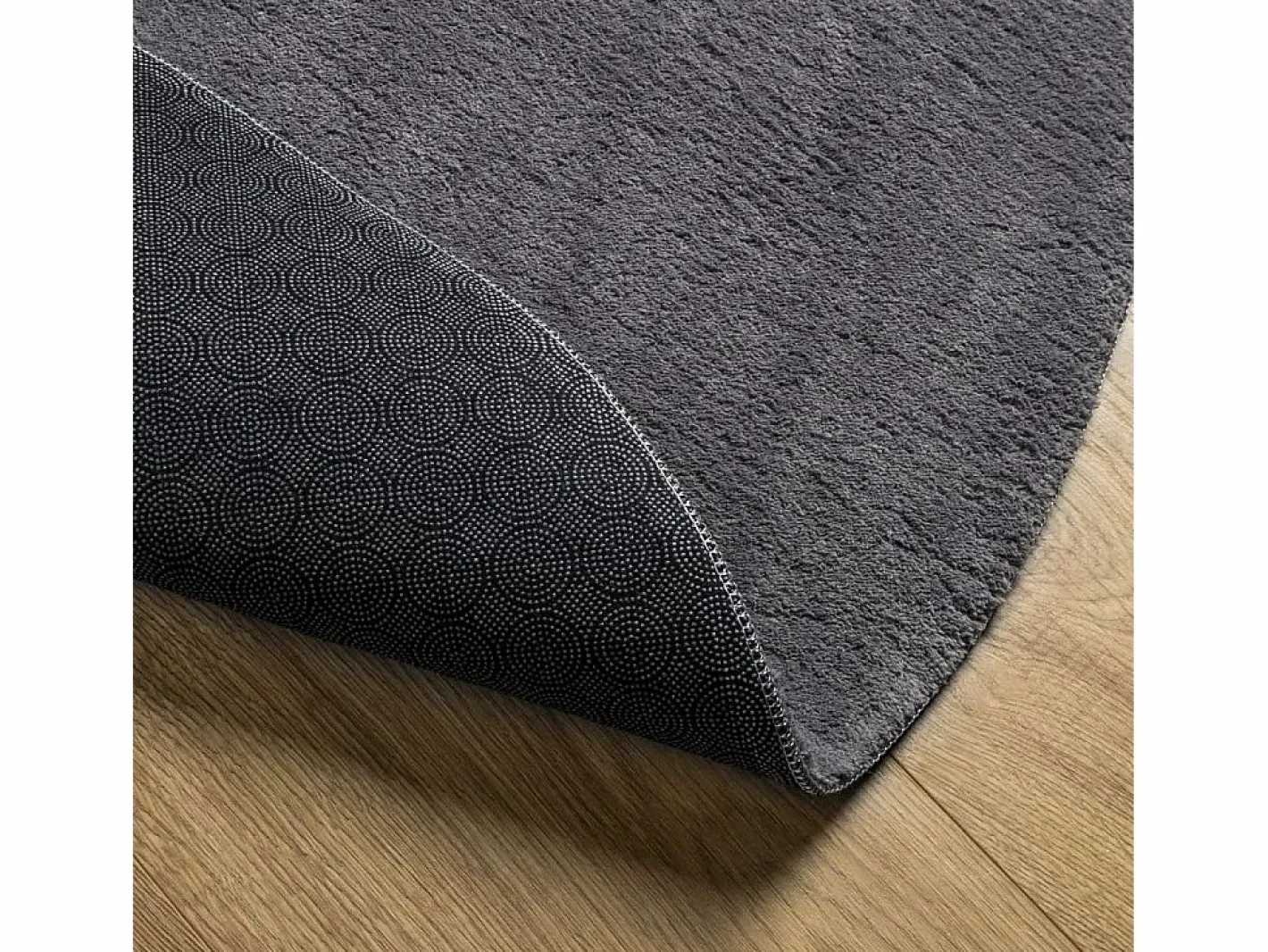 Alfombra de pelo corto suave lavable HUARTE antracita Ø 100 cm ES49715 Gris antracita Best
