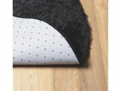 Alfombra De Cocina|Alfombra De Cocina|Alfombra de pelo largo negra NAVARRA 240x240 cm poliéster