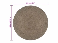 Clicnbuy Alfombra Redonda|Alfombra de yute tejida a mano redonda 120 cm