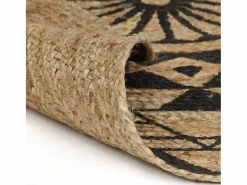 Alfombra de yute tejida a mano con estampado 150 cm^Clicnbuy Best