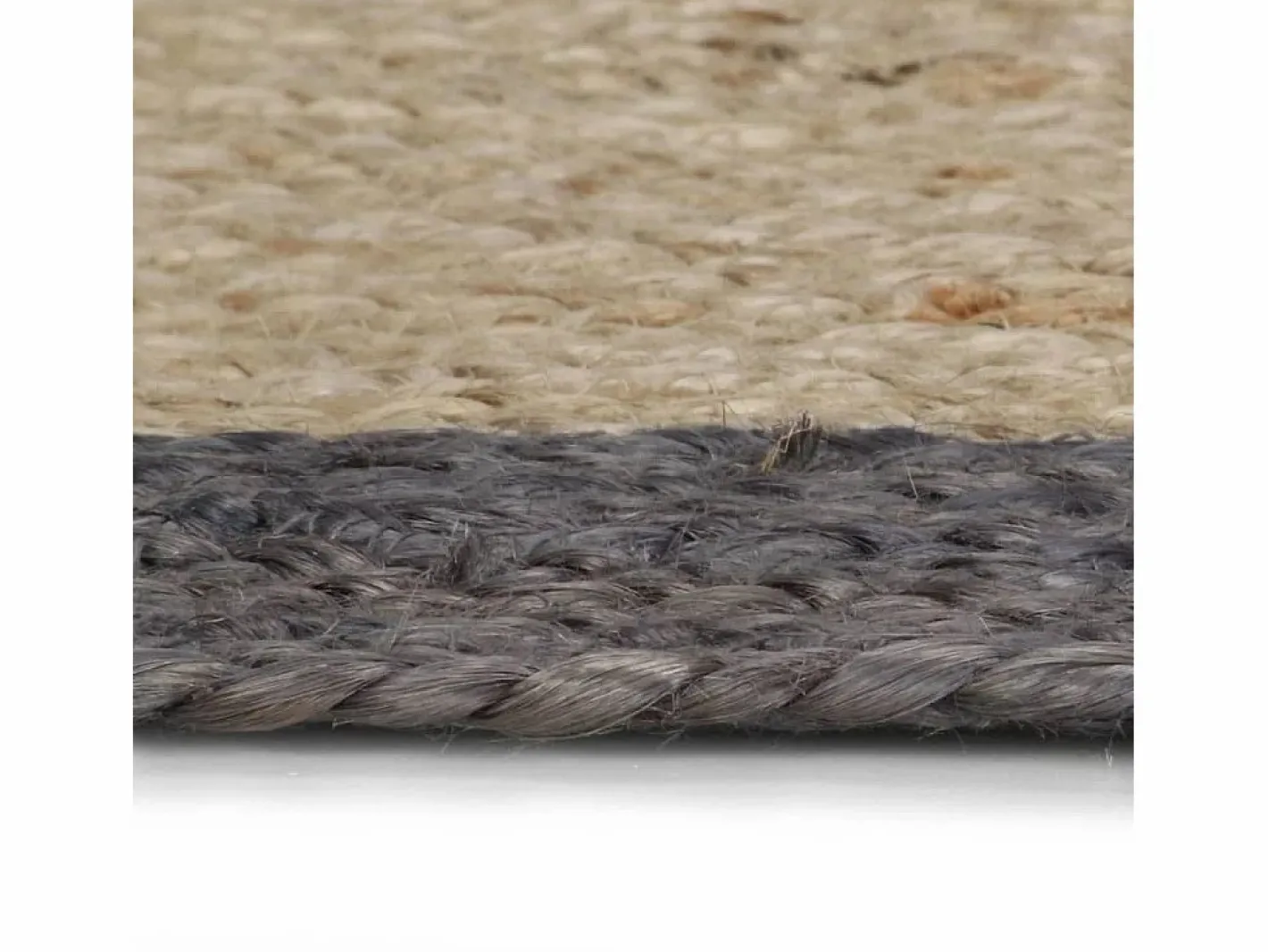 Clicnbuy Alfombra Redonda|Alfombra de yute tejida a mano con borde oscuro 90 cm