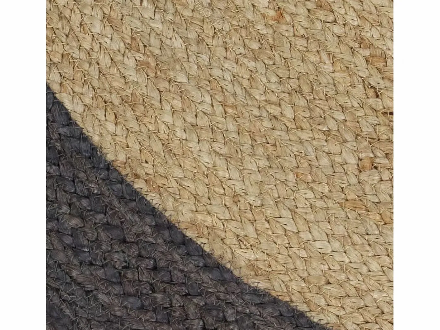Clicnbuy Alfombra Redonda|Alfombra de yute tejida a mano con borde oscuro 90 cm