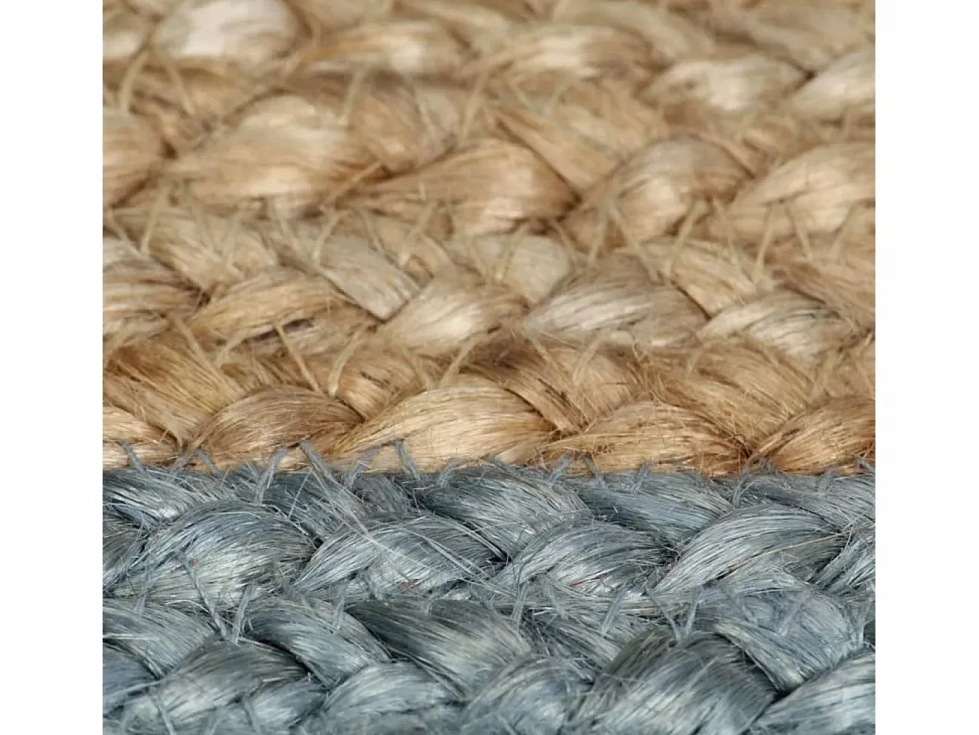 Alfombra de yute tejida a mano con borde oliva 150 cm^Clicnbuy New