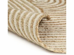 Clicnbuy Alfombra Redonda|Alfombra de yute tejida a mano diseño espiral 90 cm