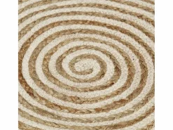 Clicnbuy Alfombra Redonda|Alfombra de yute tejida a mano diseño espiral 90 cm