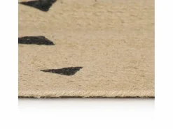 Clicnbuy Alfombra Redonda|Alfombra de yute tejida a mano estampado de triángulos 150 cm