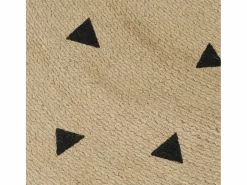 Clicnbuy Alfombra Redonda|Alfombra de yute tejida a mano estampado de triángulos 150 cm